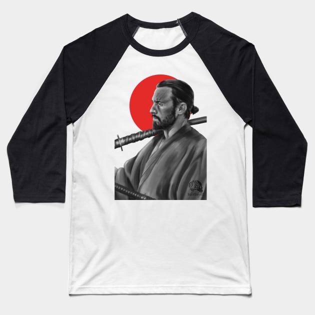 Samurai Milo Ventimiglia Baseball T-Shirt by RachelMBradyART